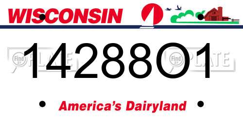 14288O1 Wisconsin License Plate