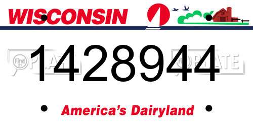 1428944 Wisconsin License Plate