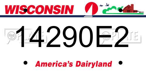 14290E2 Wisconsin License Plate