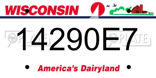 14290E7 Wisconsin License Plate