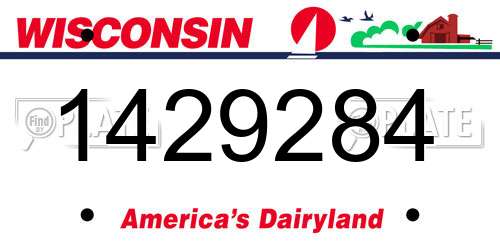 1429284 Wisconsin License Plate