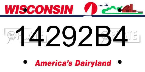 14292B4 Wisconsin License Plate