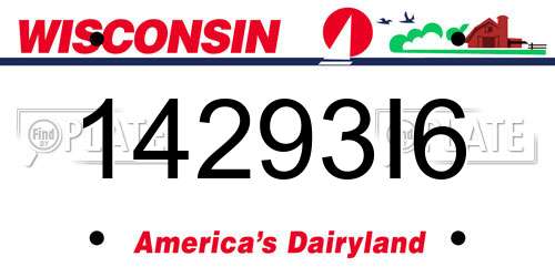 14293I6 Wisconsin License Plate