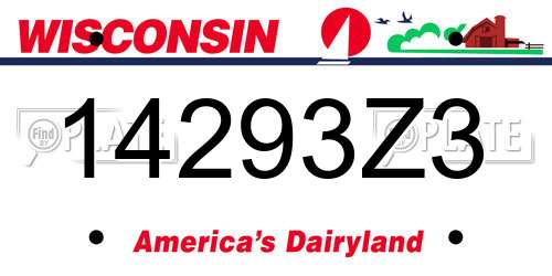 14293Z3 Wisconsin License Plate