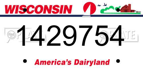 1429754 Wisconsin License Plate