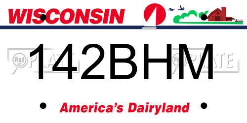 142BHM Wisconsin License Plate