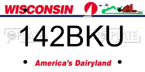 142BKU Wisconsin License Plate