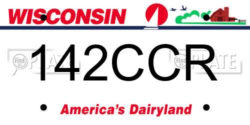142CCR Wisconsin License Plate