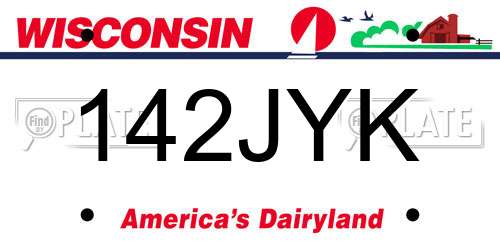 142JYK Wisconsin License Plate