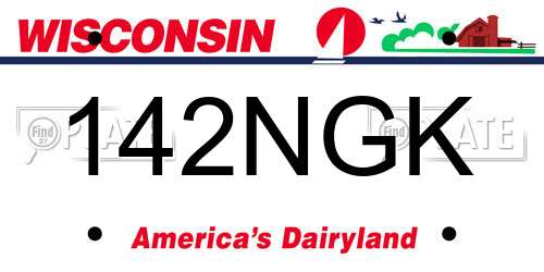 142NGK Wisconsin License Plate