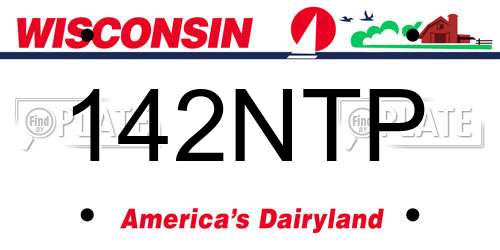 142NTP Wisconsin License Plate