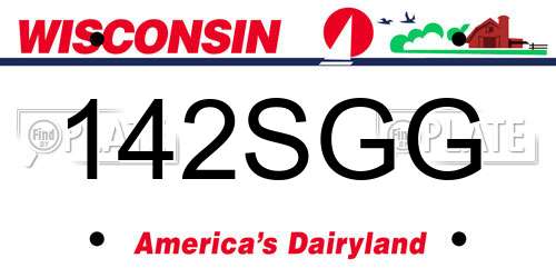 142SGG Wisconsin License Plate