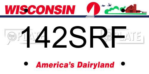 142SRF Wisconsin License Plate