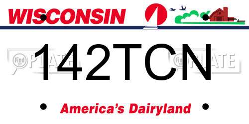 142TCN Wisconsin License Plate