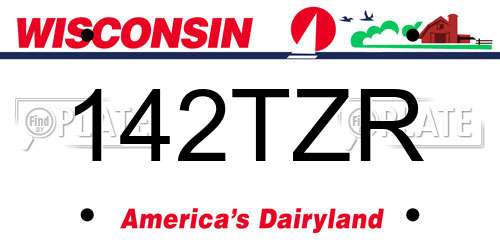 142TZR Wisconsin License Plate