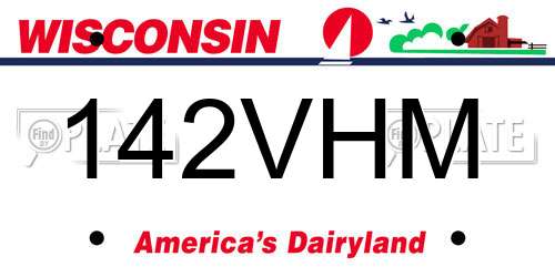 142VHM Wisconsin License Plate