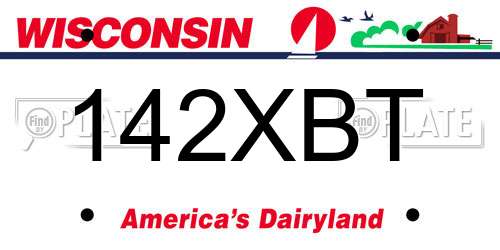 142XBT Wisconsin License Plate