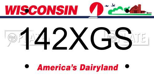 142XGS Wisconsin License Plate