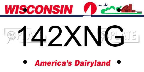 142XNG Wisconsin License Plate