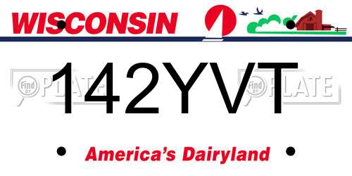 142YVT Wisconsin License Plate