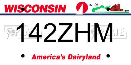 142ZHM Wisconsin License Plate