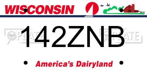 142ZNB Wisconsin License Plate