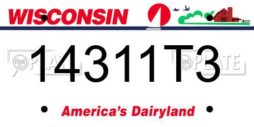 14311T3 Wisconsin License Plate