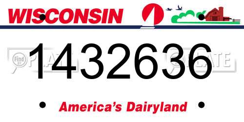 1432636 Wisconsin License Plate