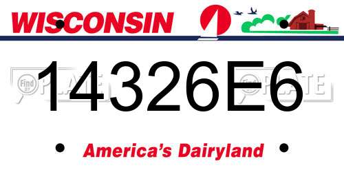 14326E6 Wisconsin License Plate
