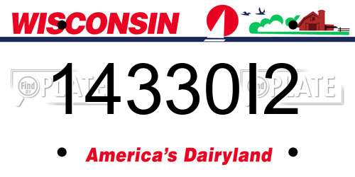 14330I2 Wisconsin License Plate