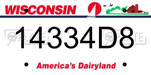 14334D8 Wisconsin License Plate