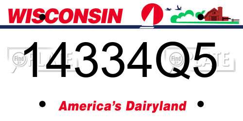 14334Q5 Wisconsin License Plate