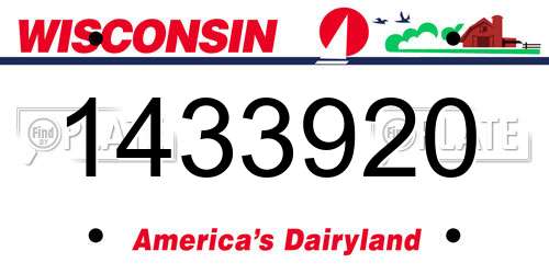 1433920 Wisconsin License Plate