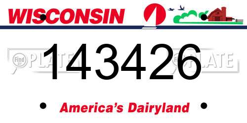 143426 Wisconsin License Plate