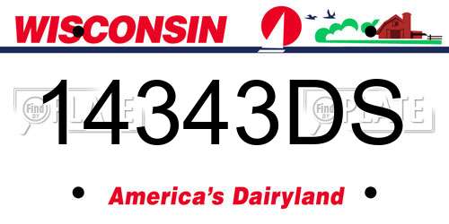 14343DS Wisconsin License Plate