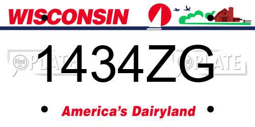 1434ZG Wisconsin License Plate