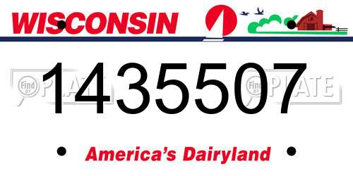 1435507 Wisconsin License Plate