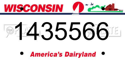 1435566 Wisconsin License Plate