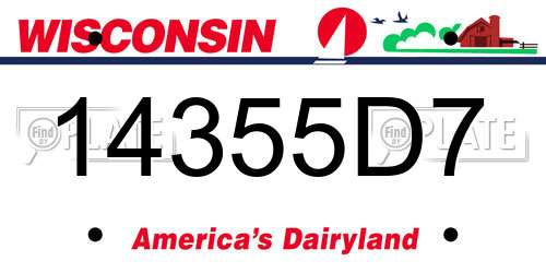 14355D7 Wisconsin License Plate