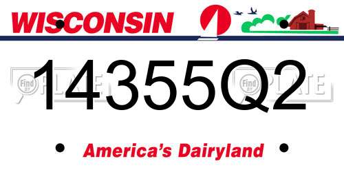 14355Q2 Wisconsin License Plate
