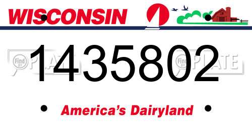 1435802 Wisconsin License Plate