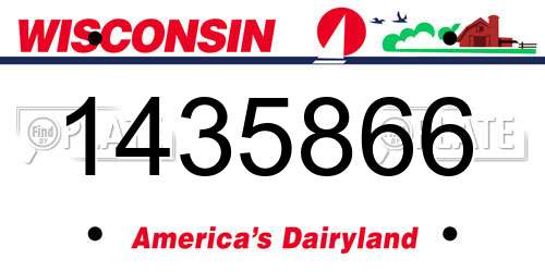1435866 Wisconsin License Plate