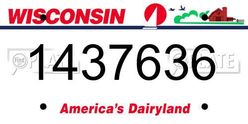 1437636 Wisconsin License Plate