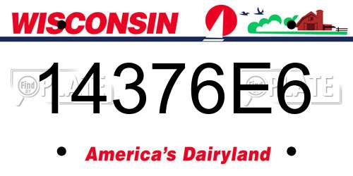 14376E6 Wisconsin License Plate