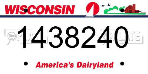 1438240 Wisconsin License Plate