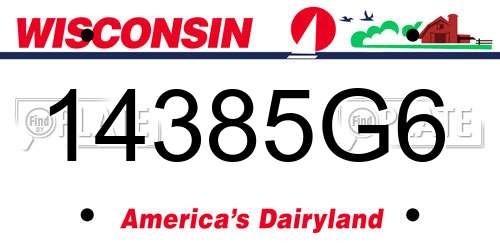 14385G6 Wisconsin License Plate
