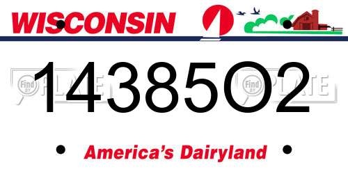 14385O2 Wisconsin License Plate