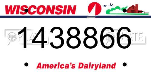 1438866 Wisconsin License Plate