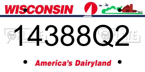 14388Q2 Wisconsin License Plate