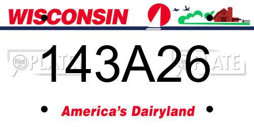 143A26 Wisconsin License Plate